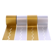 EduCraft Self Adhesive Scalloped Paper Border Rolls - 57mm x 10m - Metallic - Pack of 4